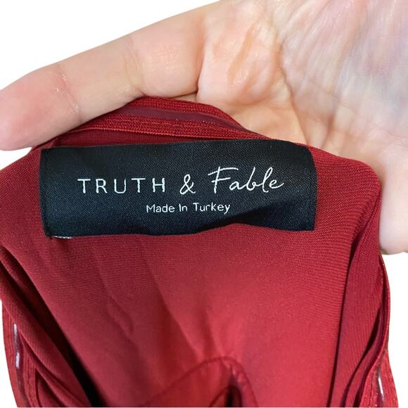 Truth & fable NWT Deep Red Maxi Dress Multi-way halter large made in turkey - Picture 4 of 11